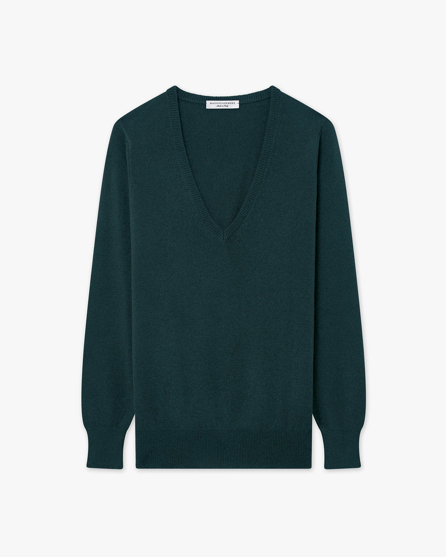 Maglia Scollo V Essential Donna - Verde - Archivio