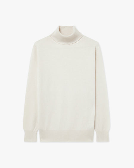 Women's Essential Turtleneck Sweater - Off White - Archive