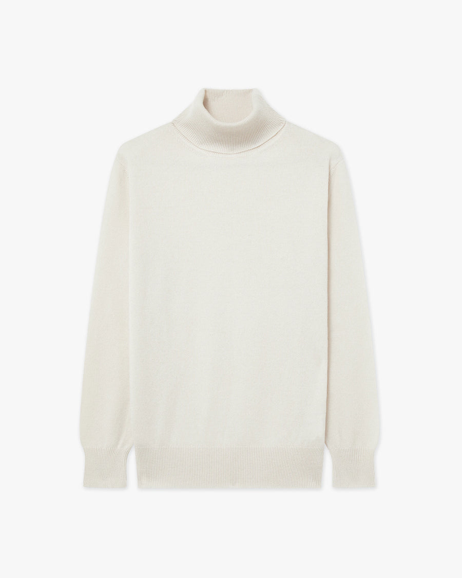 Women's Essential Turtleneck Sweater - Off White - Archive