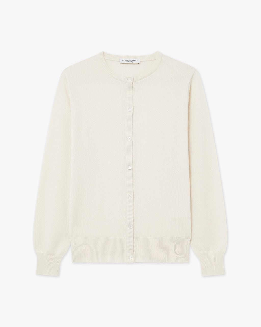 Essential Rundhals Cardigan - Weiß - Archiv