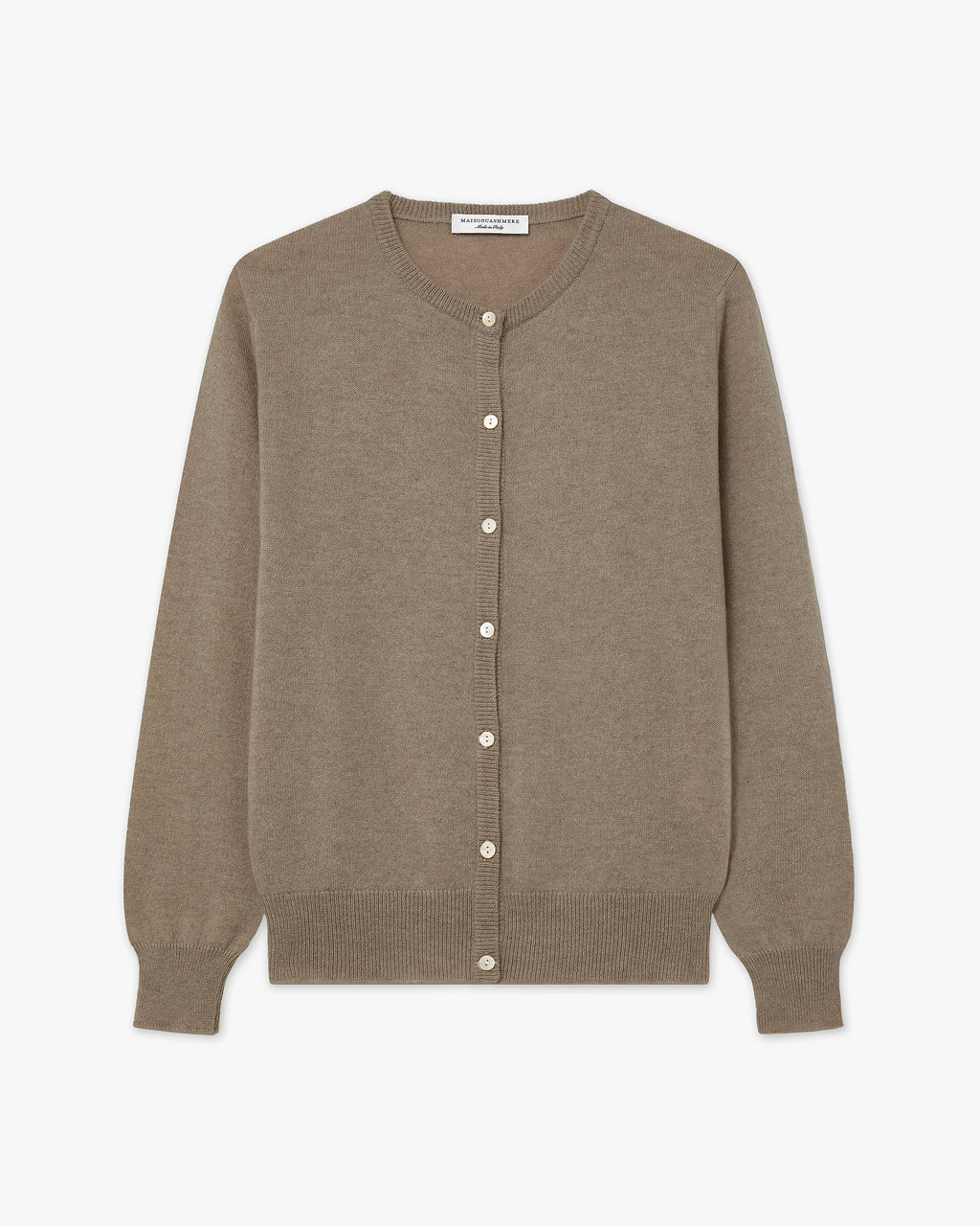 Essential Rundhals Cardigan - Taupe - Archiv