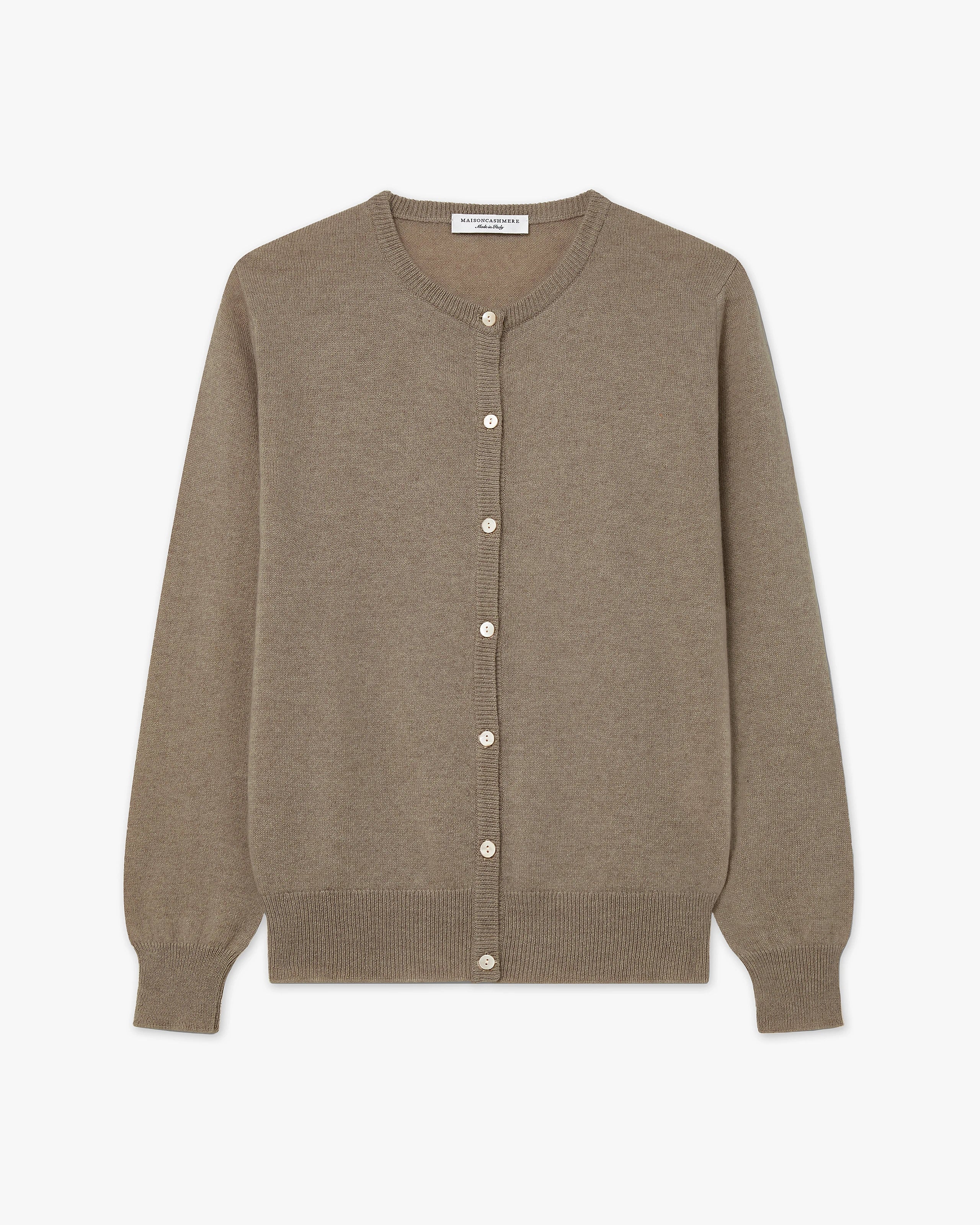 Cardigan Girocollo Essential - Tortora - Archivio