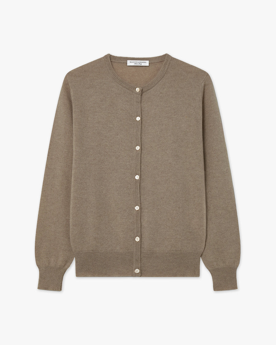 Cardigan Girocollo Essential - Tortora - Archivio