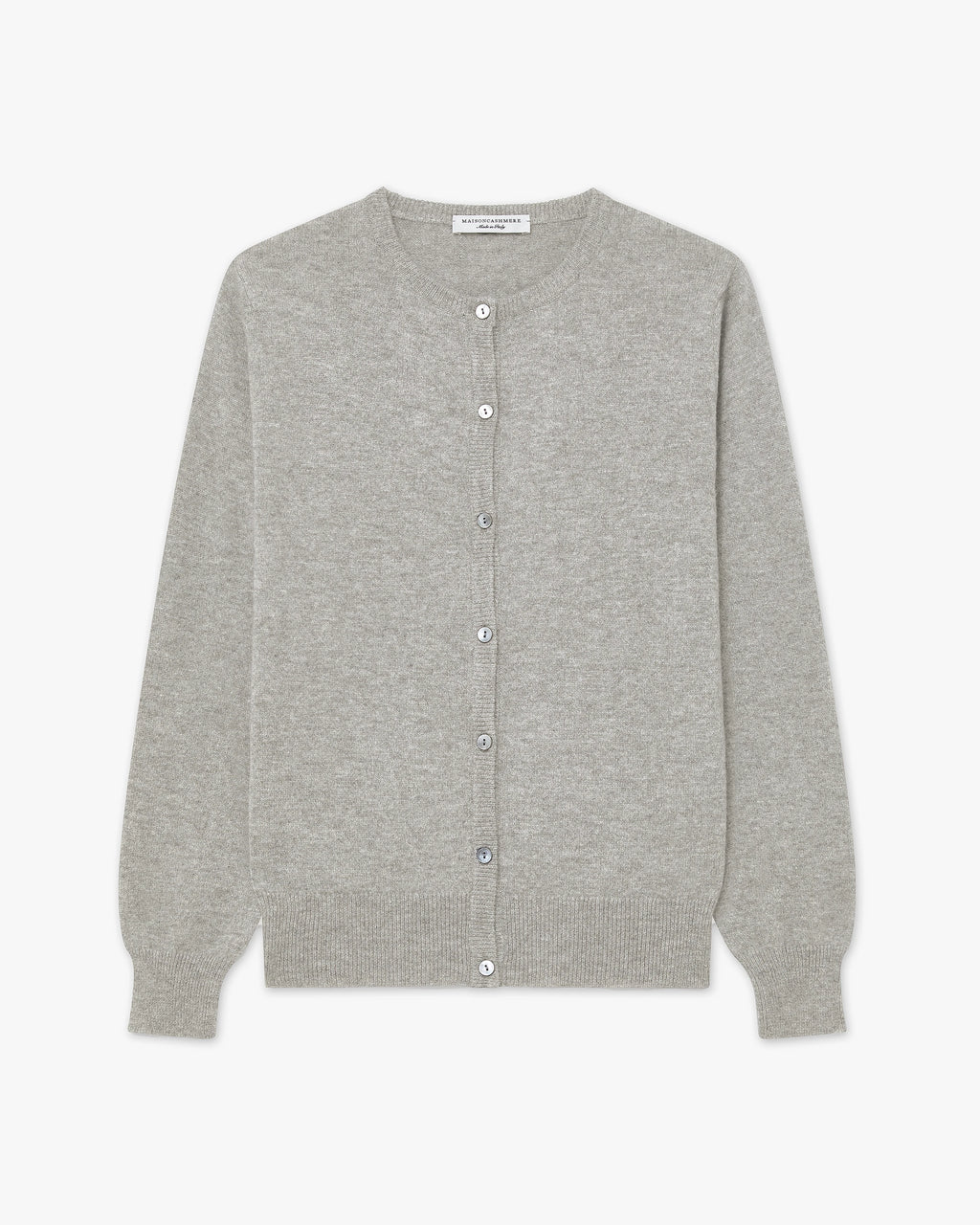 Essential Crew Neck Cardigan - Light Grey - Archive