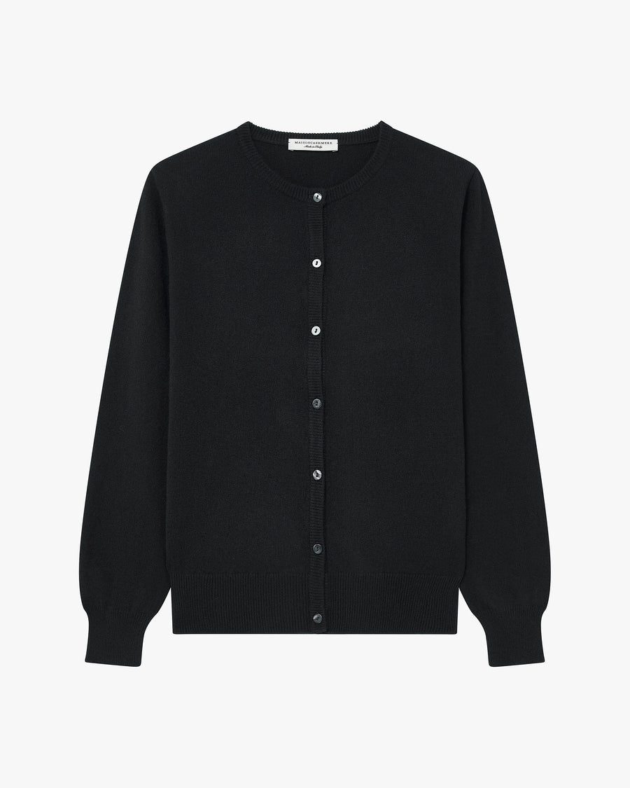 Cardigan Girocollo Essential - Nero - Archivio