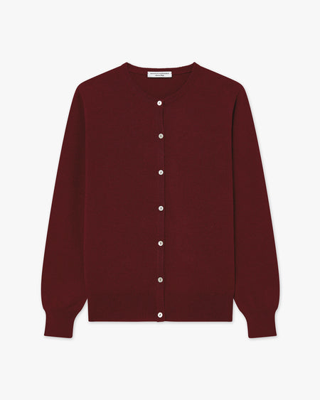 Cardigan Girocollo Essential - Bordeaux - Archivio