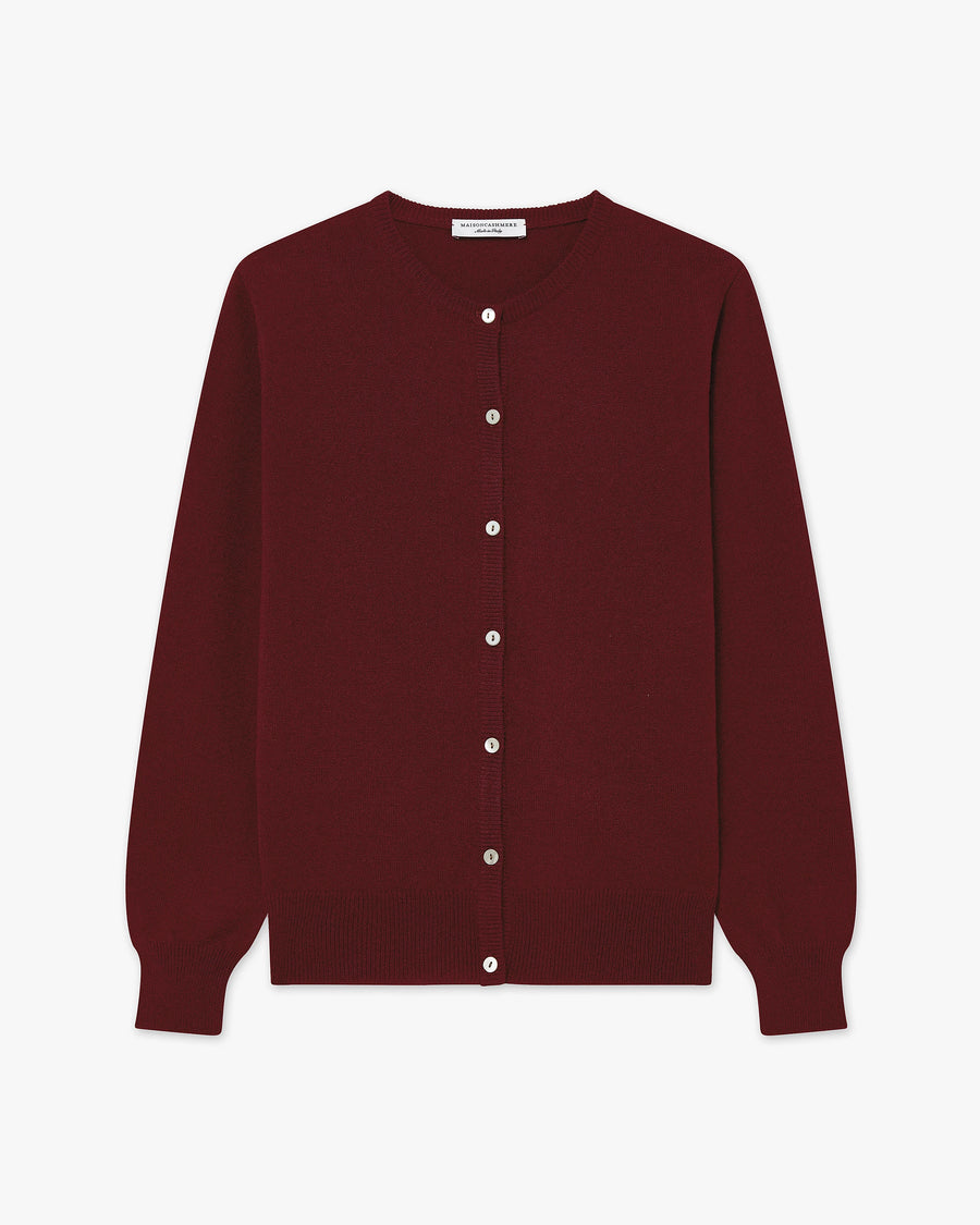 Cardigan Girocollo Essential - Bordeaux - Archivio