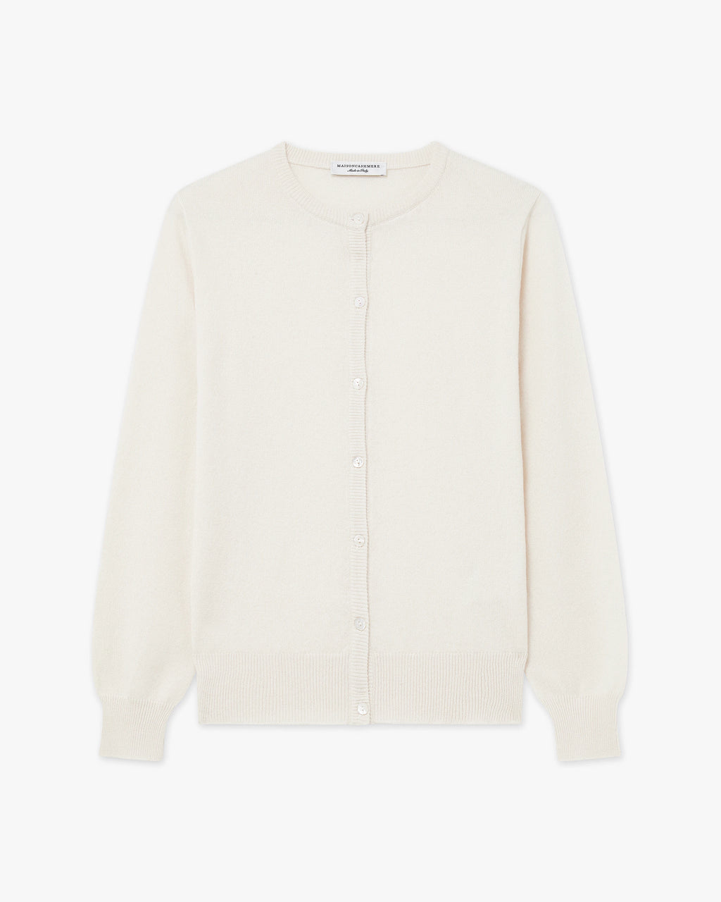Essential Rundhals Cardigan - Weiß - Archiv
