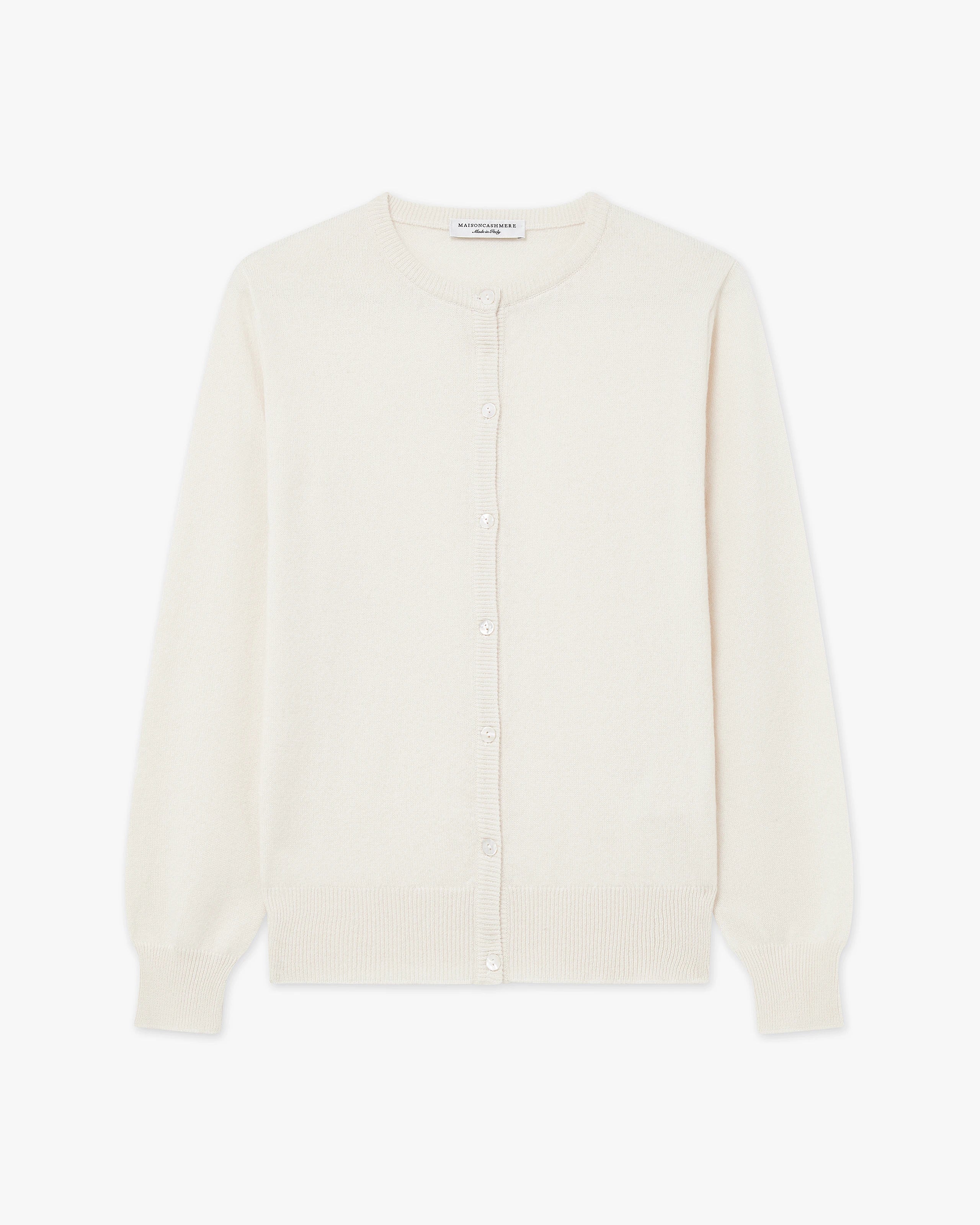 Essential Crew Neck Cardigan - Off White - Archive
