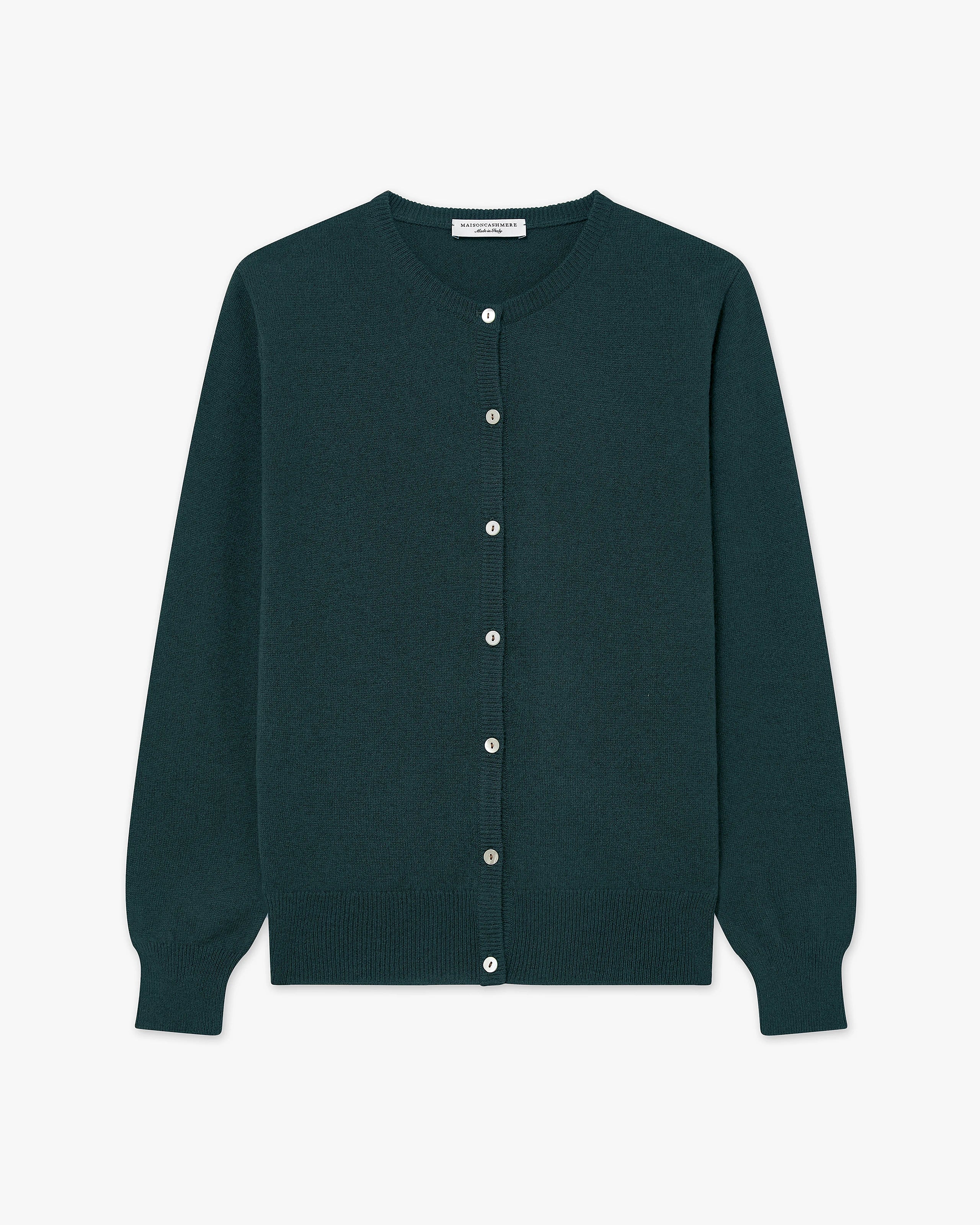 Cardigan Girocollo Essential - Verde - Archivio