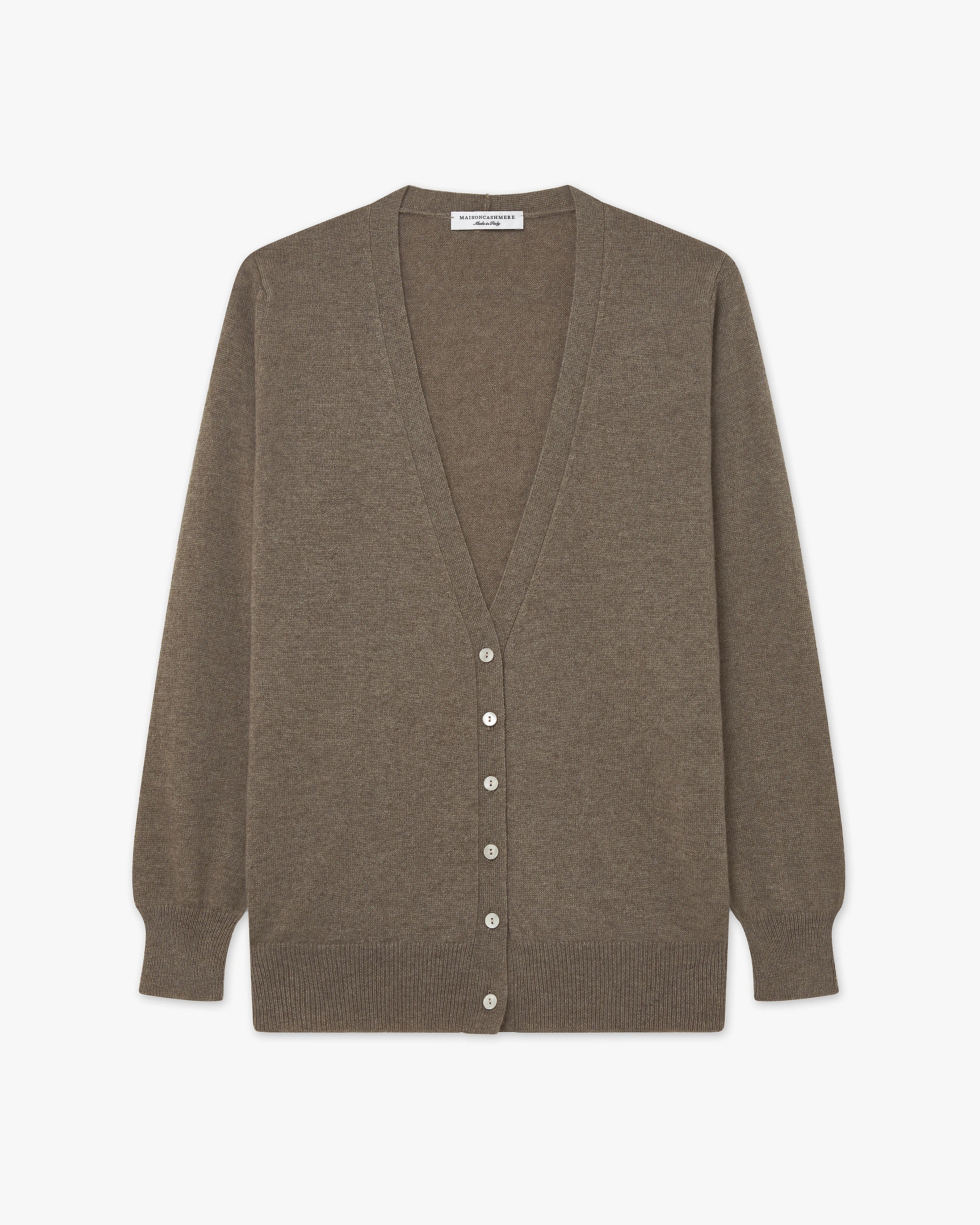Women's Essential V-Neck Cardigan - Brown - Archive