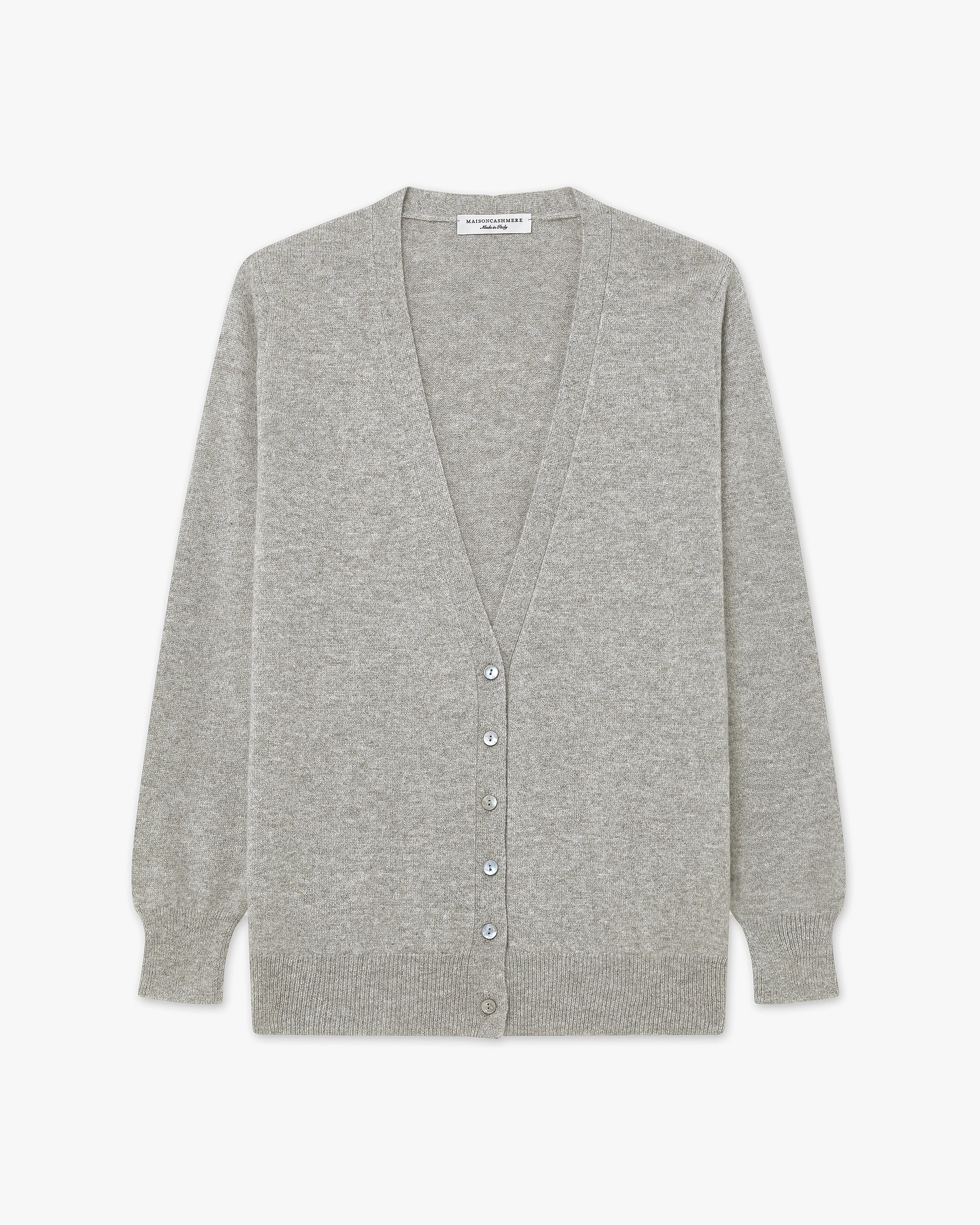 Women's Essential V-Neck Cardigan - Light Grey - Archive