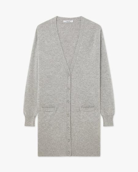 Essential Long Cardigan - Light Grey - Archive