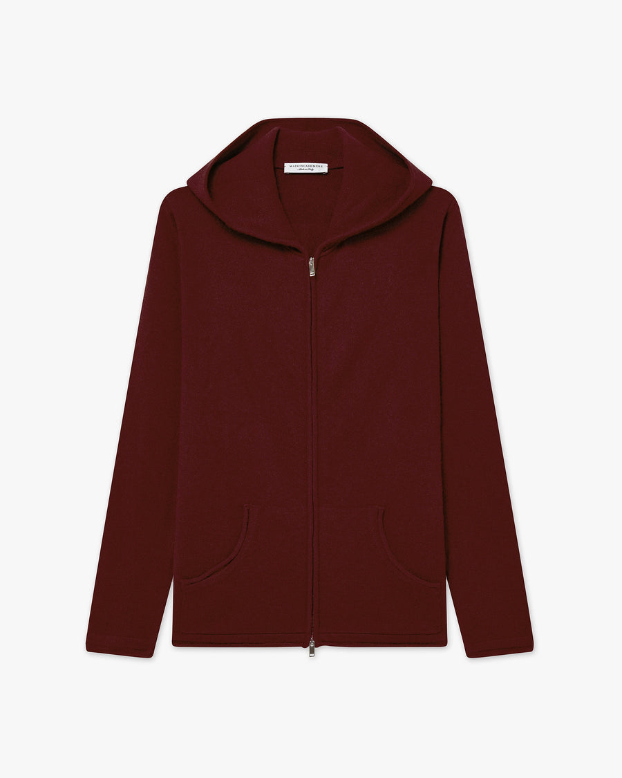 Maglia Cappuccio Zip Salò Donna - Bordeaux - Archivio