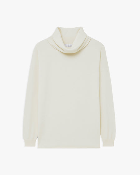 Lightness Cowl Neck Sweater - White - Archive
