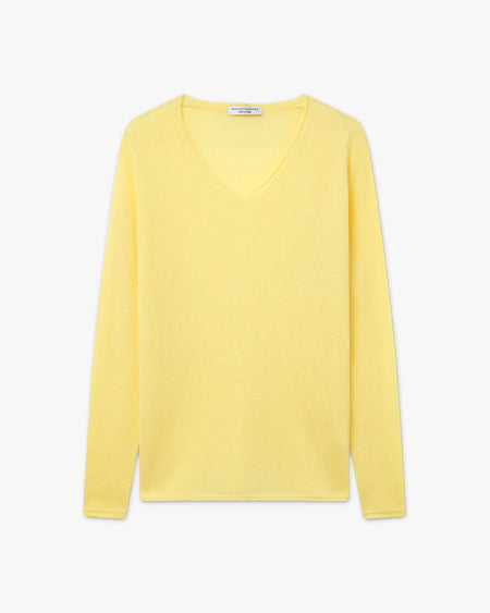 Lightness V-Neck Sweater - Yellow - Archive