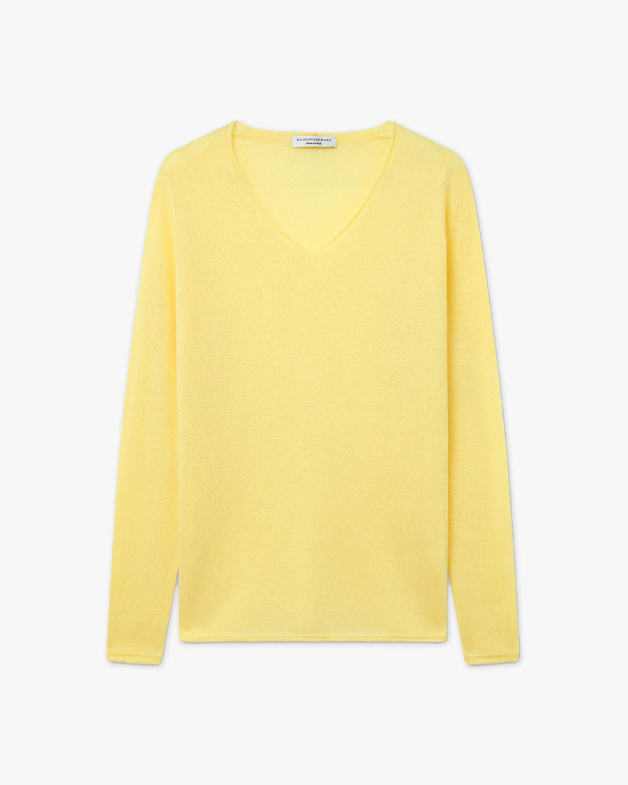 Lightness V-Neck Sweater - Yellow - Archive