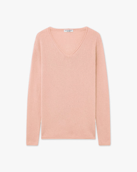 Lightness V-Neck Sweater - Blush - Archive