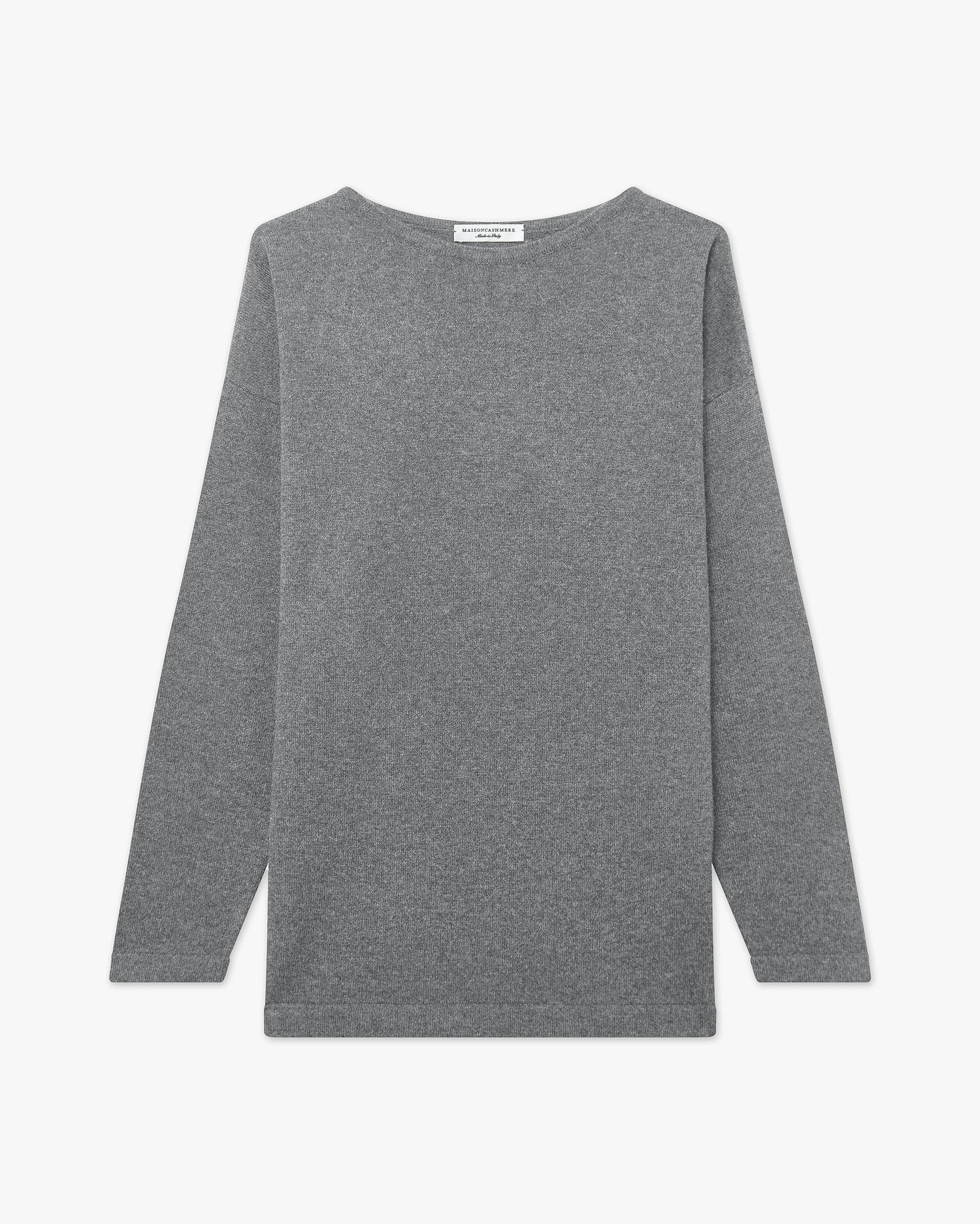 Mollis Boat Neck Sweater - Medium Grey - Archive