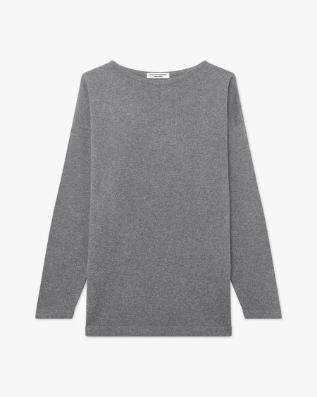 Mollis Boat Neck Sweater - Medium Grey - Archive