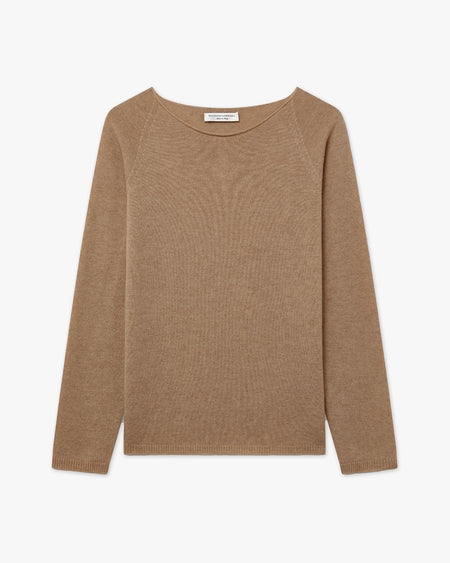 Pull Col Rond Piuma Femme - Camel - Archive