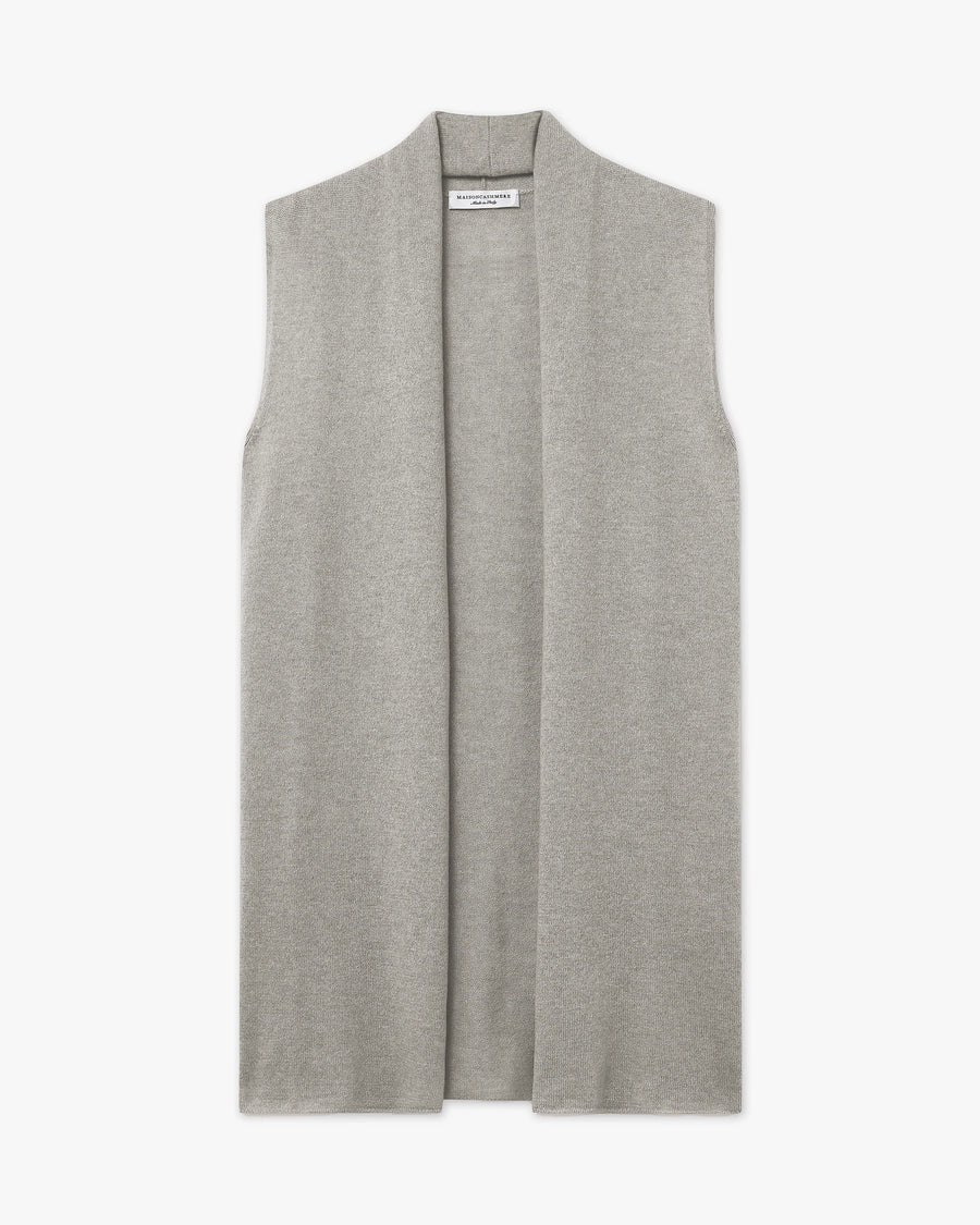 Cardigan Gilet Essential - Grigio Chiaro - Archivio