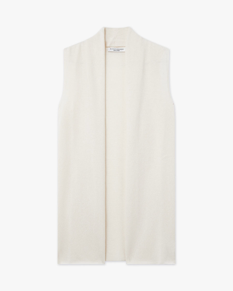 Essential Sleeveless Cardigan - Off White - Archive