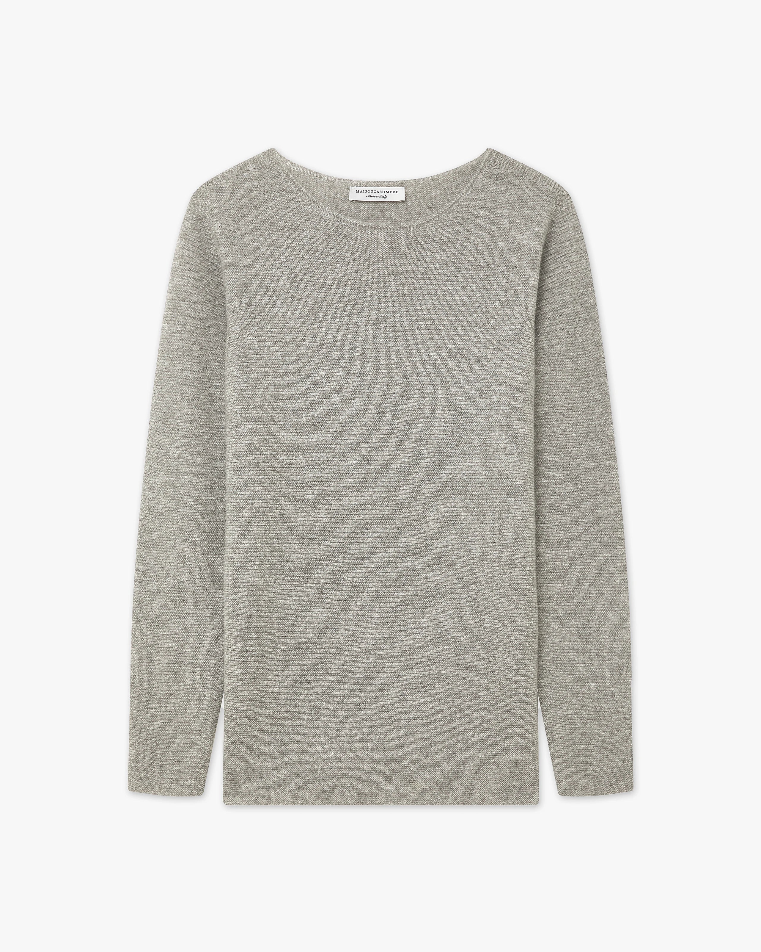 Maglia Scollo Barca Soffio - Grigio Chiaro - Archivio