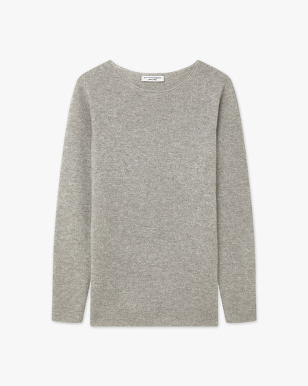 Maglia Scollo Barca Soffio - Grigio Chiaro - Archivio