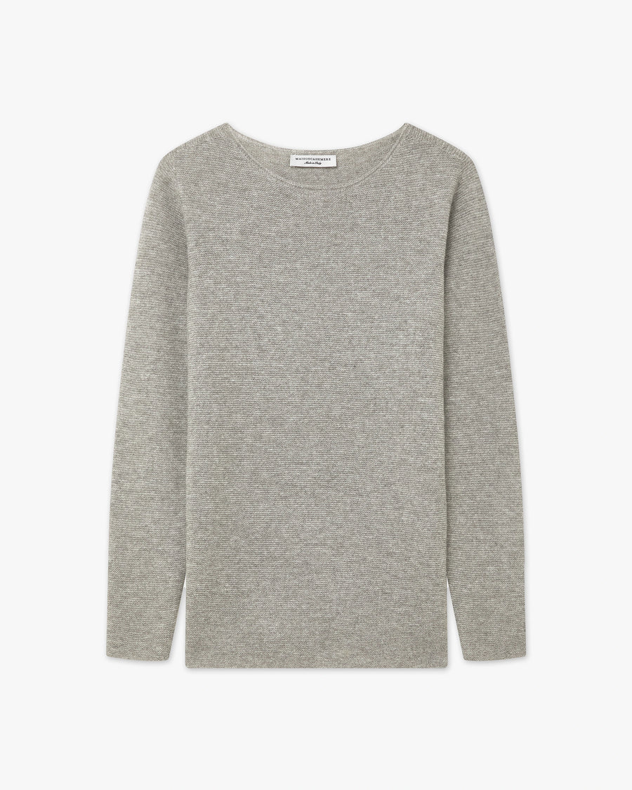 Maglia Scollo Barca Soffio - Grigio Chiaro - Archivio