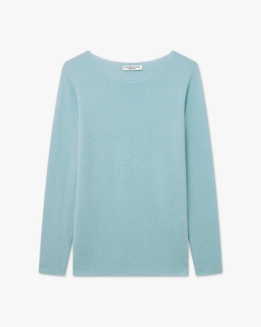 Maglia Scollo Barca Soffio - Ciano - Archivio