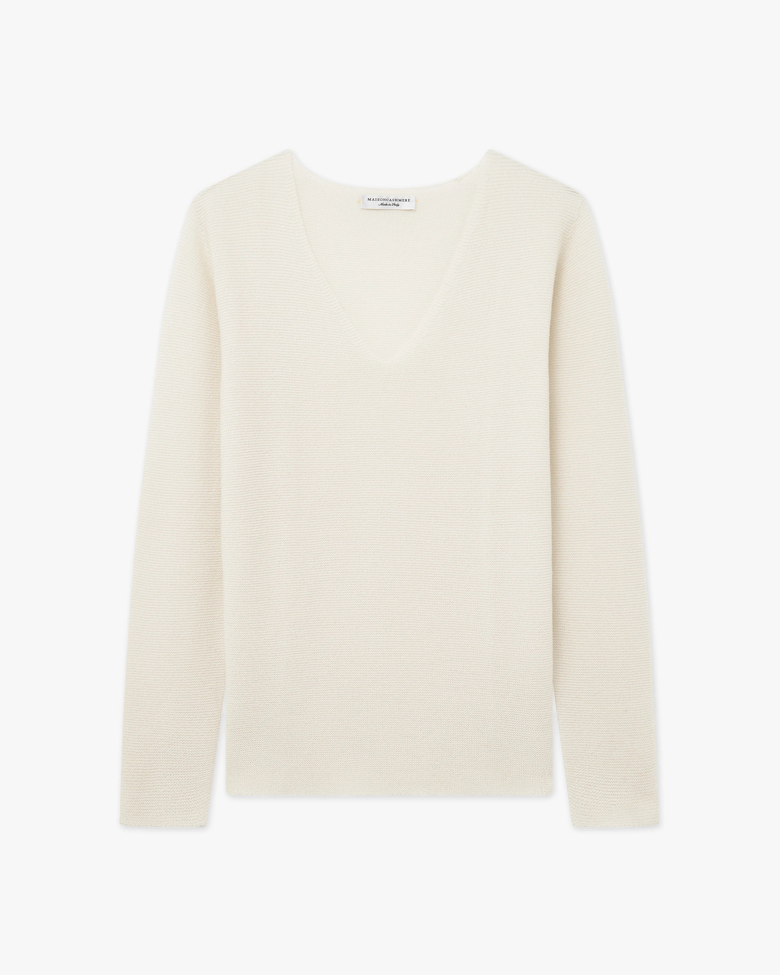 Maglia Scollo V Soffio Donna - Bianco - Archivio