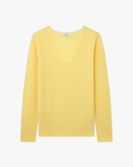 Maglia Scollo V Soffio Donna - Giallo - Archivio