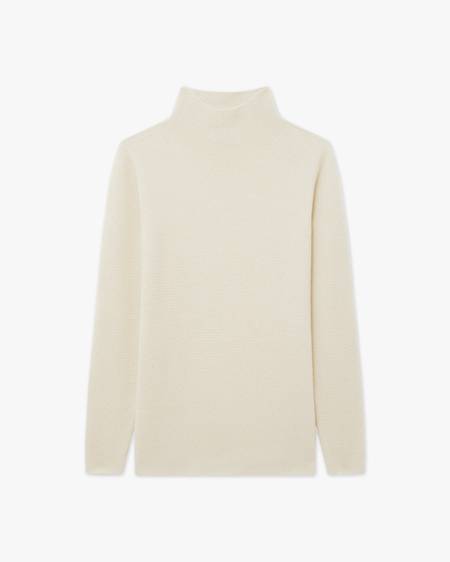 Soffio Mock Neck Sweater - White - Archive