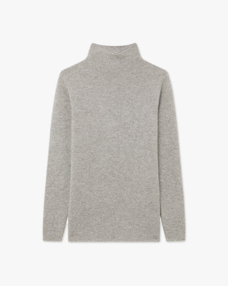 Pull Col Montant Soffio - Gris Clair - Archive
