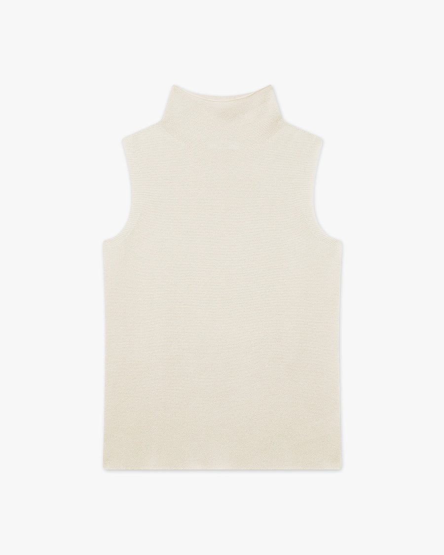 Soffio Mock Neck Top - White - Archive