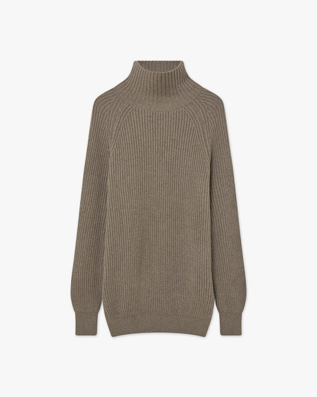 Sorapis Mock Neck Sweater - Brown - Archive