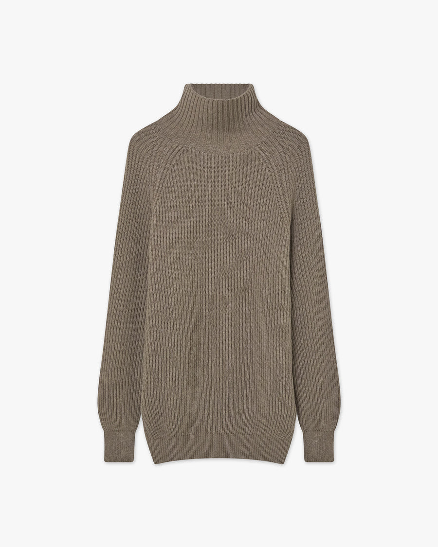 Sorapis Mock Neck Sweater - Brown - Archive