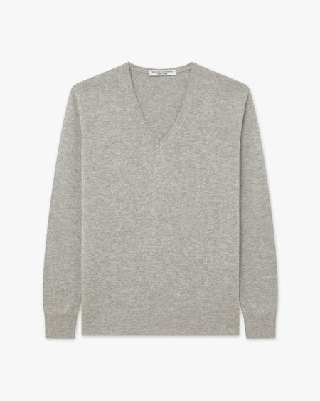 Women's Florenz V-Neck Sweater - Light Grey - Archive
