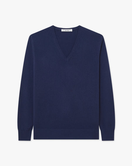 Women's Florenz V-Neck Sweater - Blue - Archive