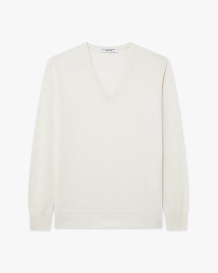 Women's Florenz V-Neck Sweater - Off White - Archive