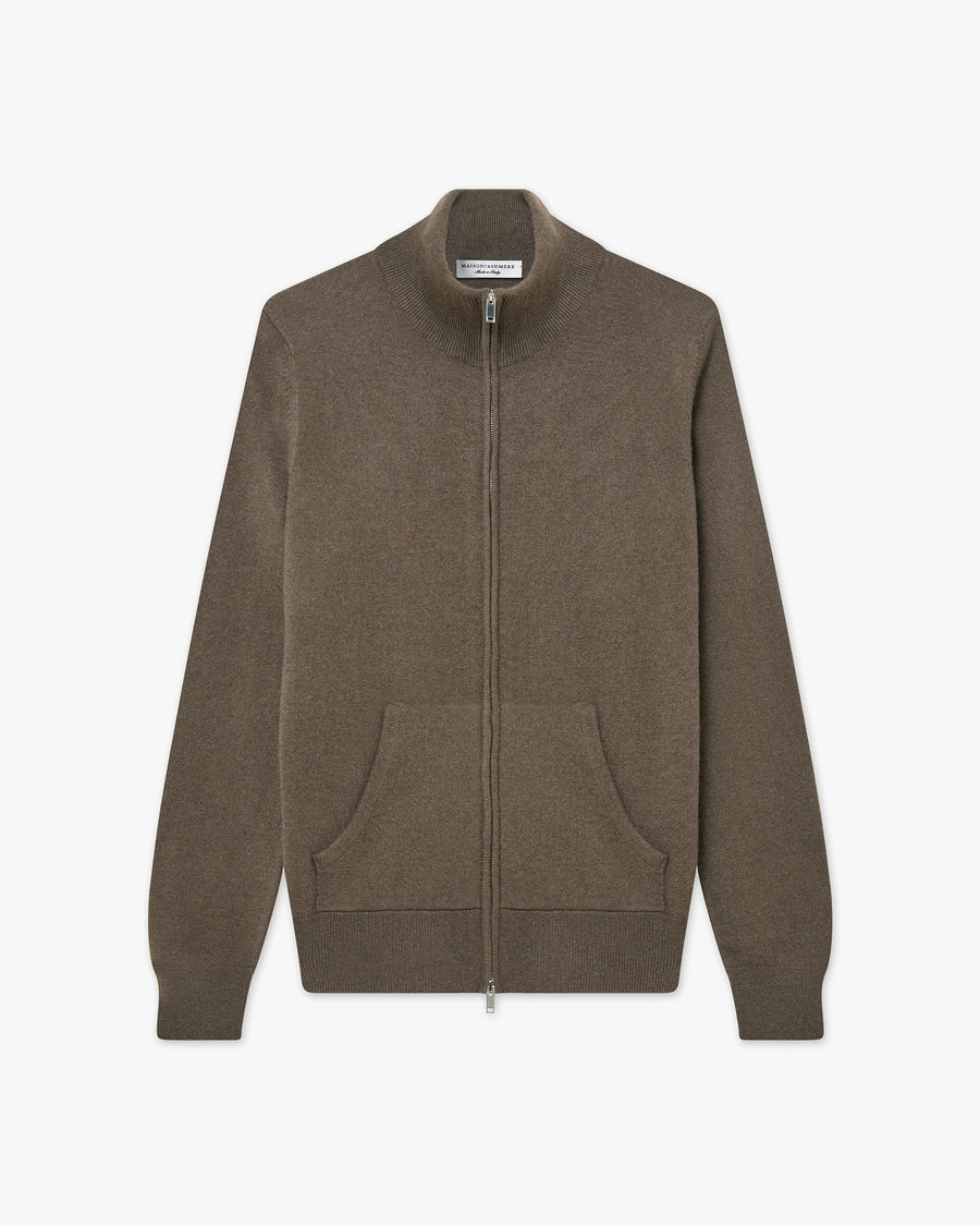 Women's Salò Zip Cardigan - Brown - Archive