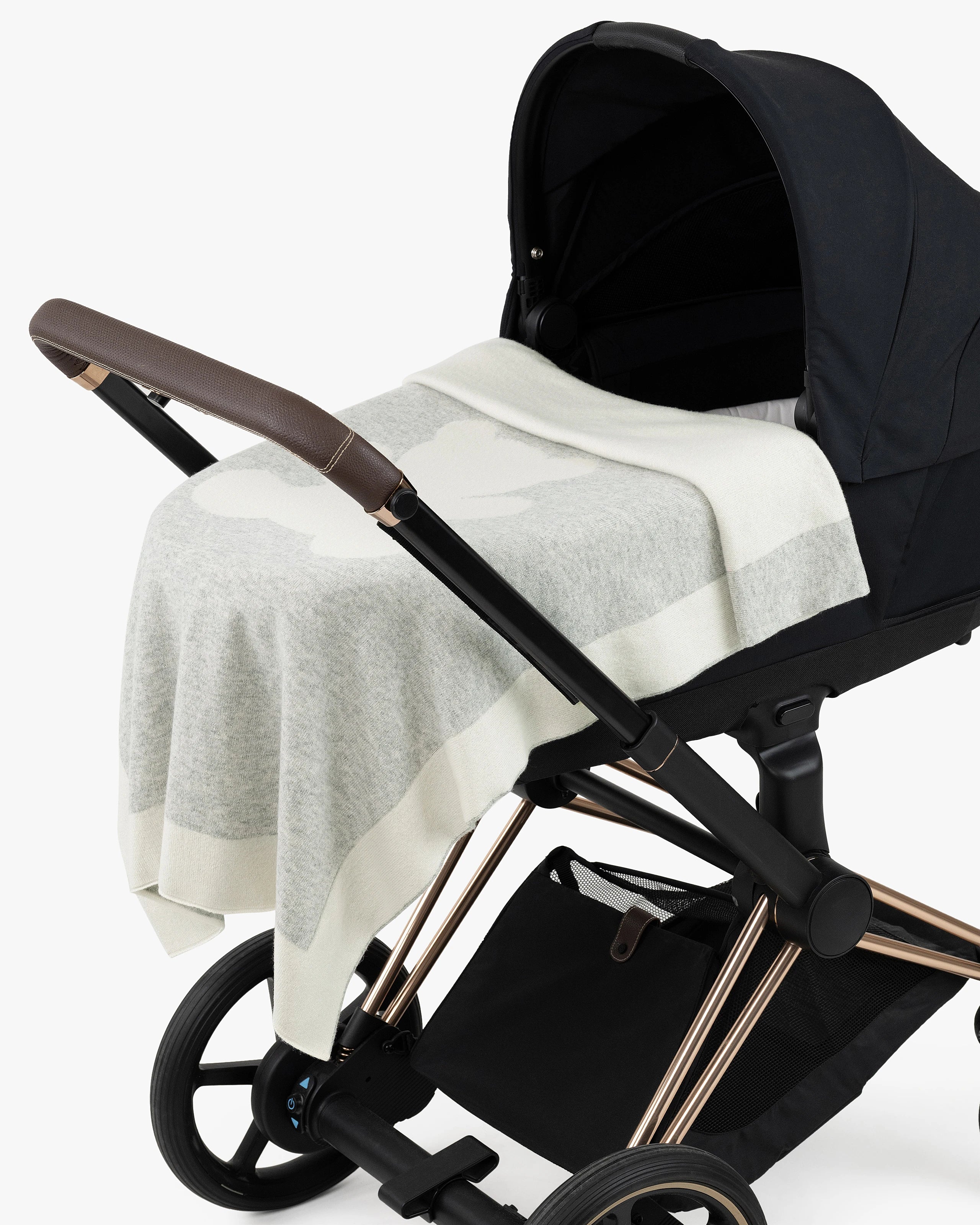 Teddy Bear Baby Blanket - Light Grey Cashmere