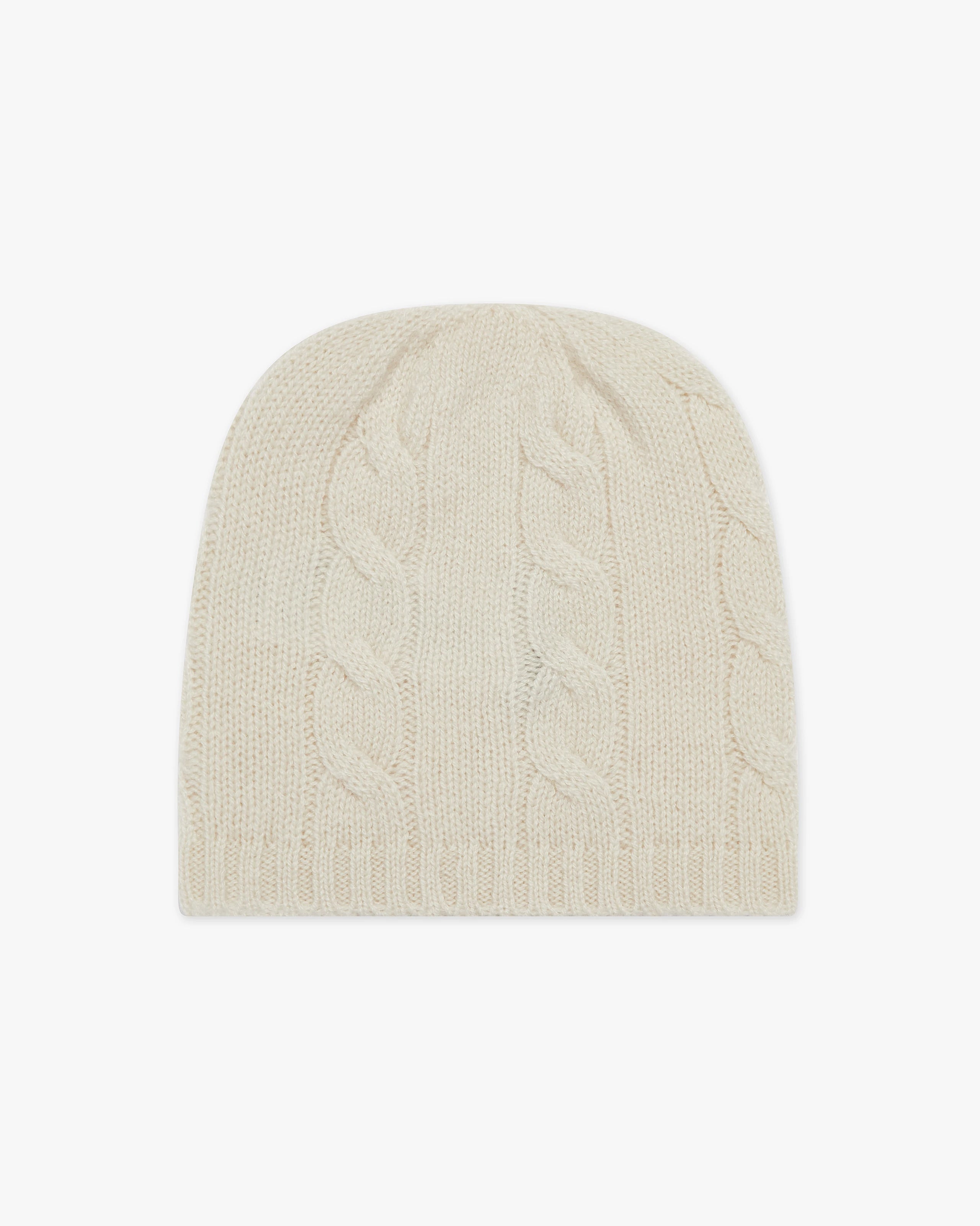 Cable Knit Baby Hat - White Cashmere