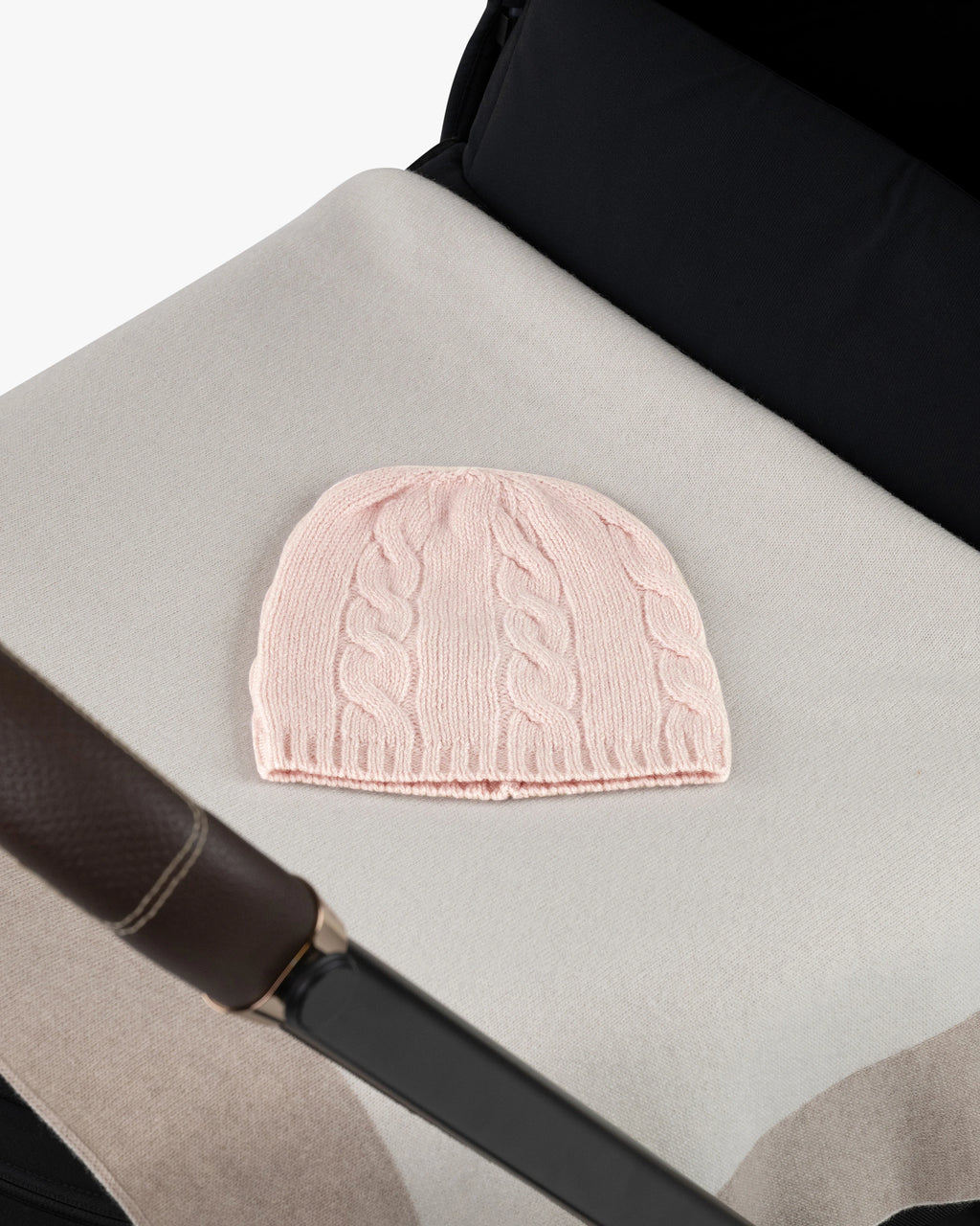 Cable Knit Baby Hat - Pink Cashmere