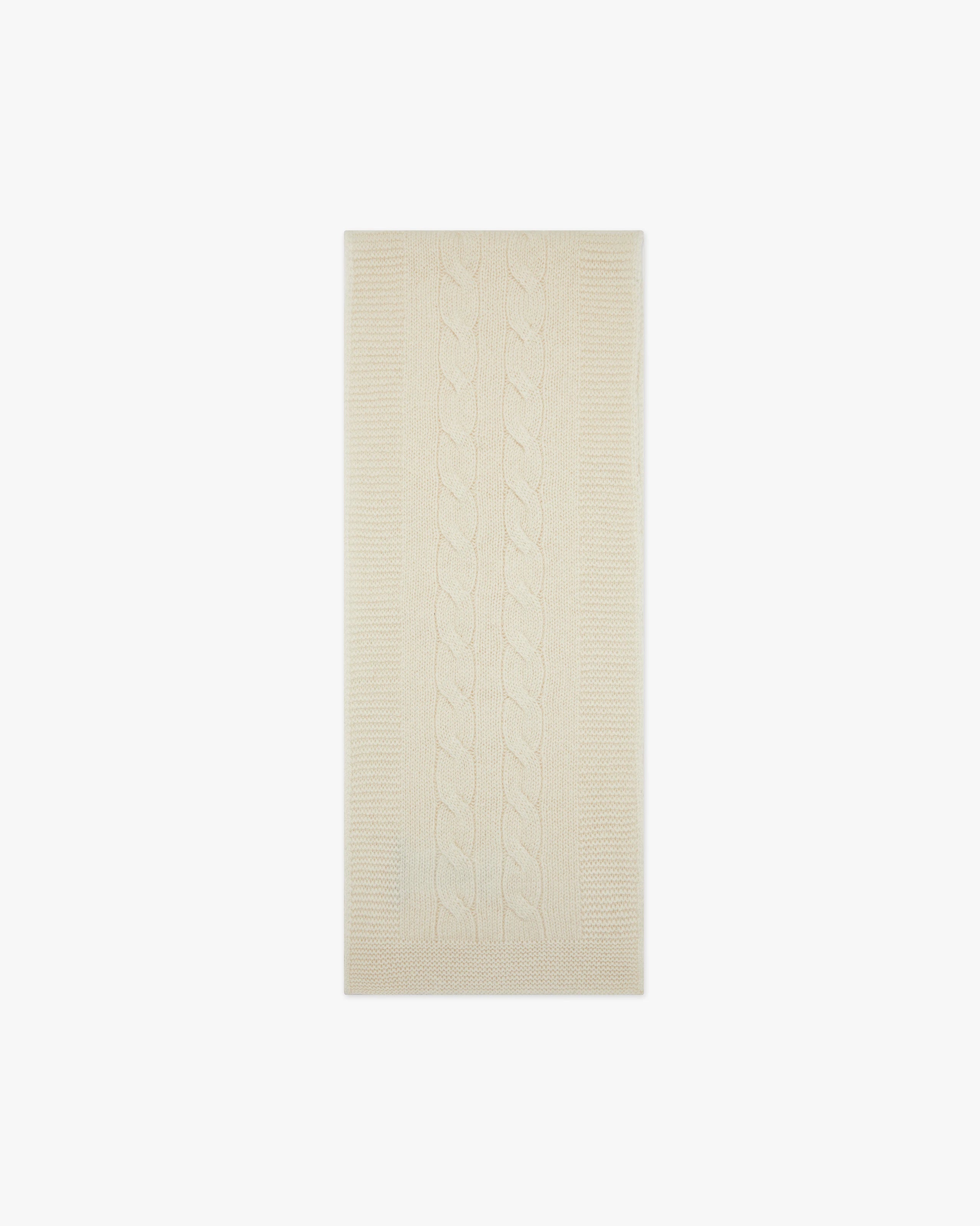 Cable Knit Baby Scarf - White Cashmere