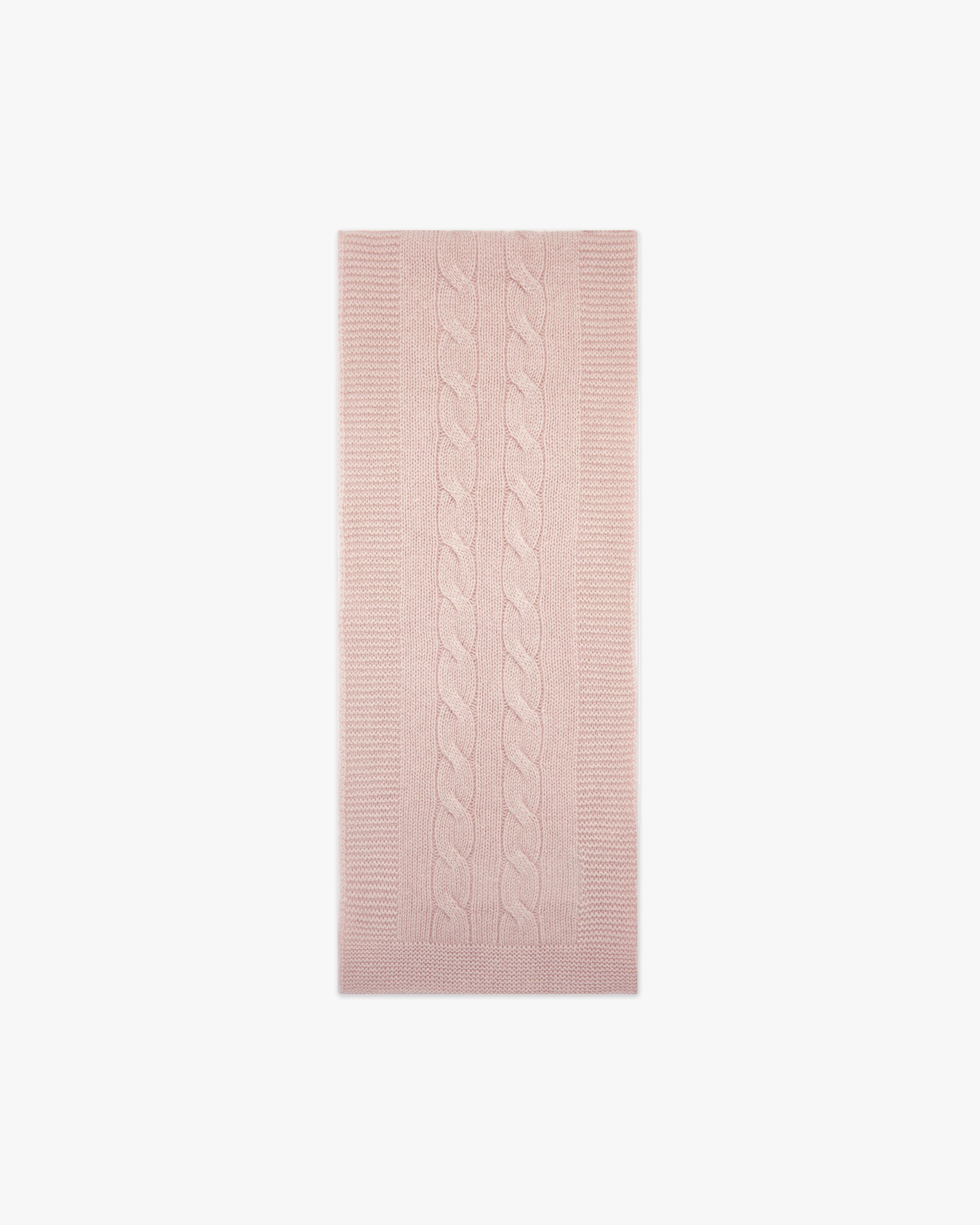 Cable Knit Baby Scarf - Pink Cashmere
