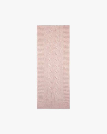 Cable Knit Baby Scarf - Pink Cashmere