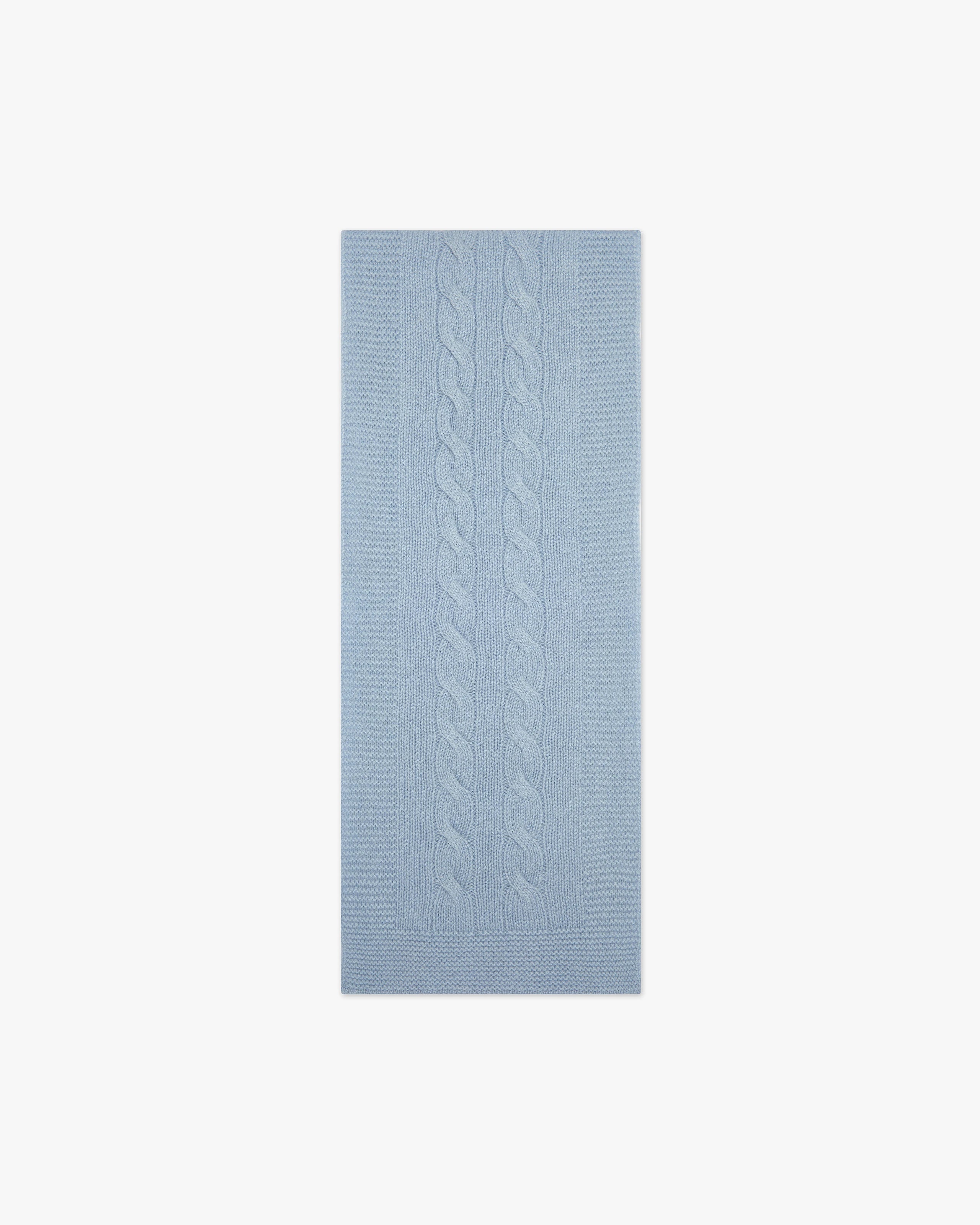 Cable Knit Baby Scarf - Light Blue Cashmere