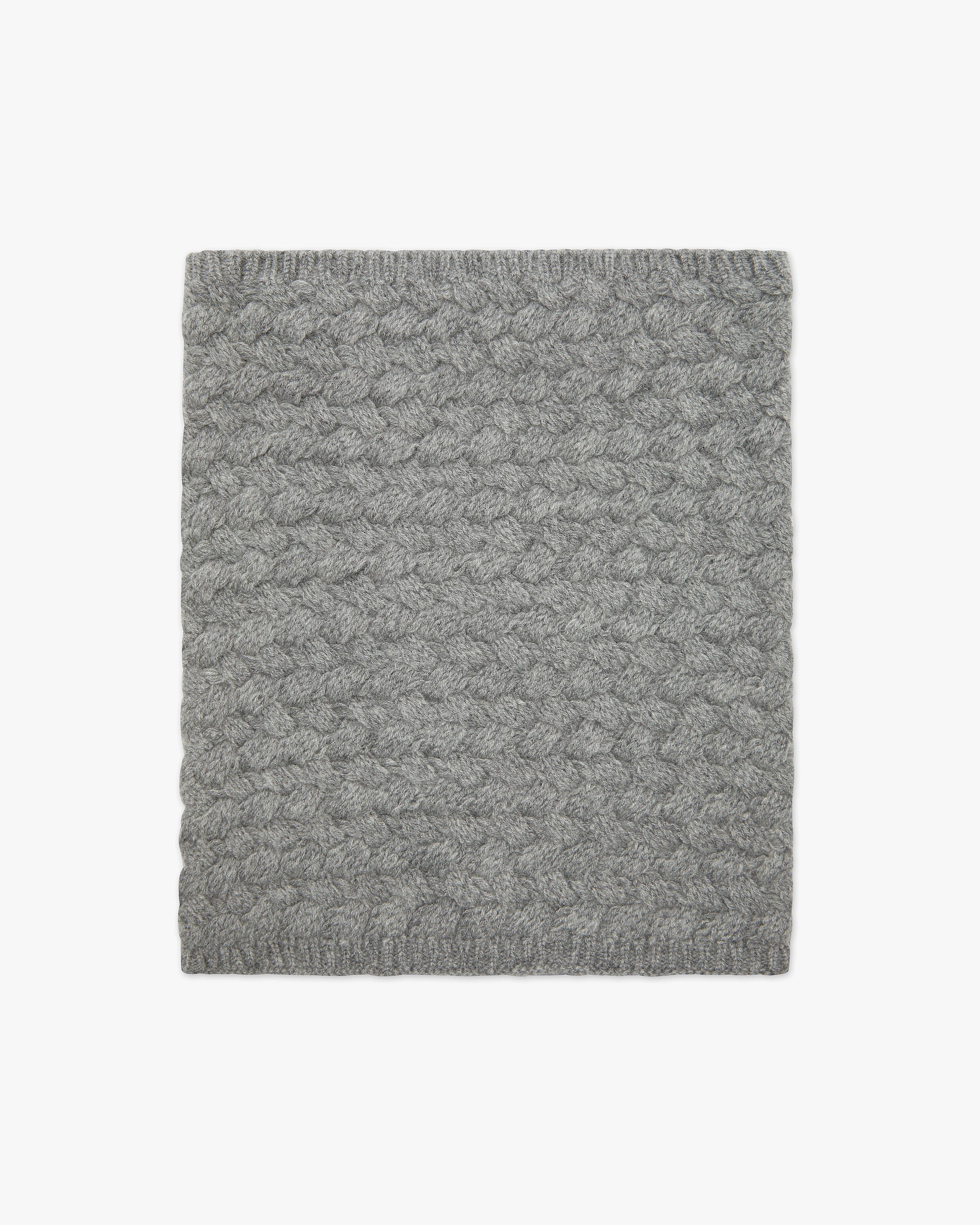 Basket Weave Scarf - Medium Grey Cashmere